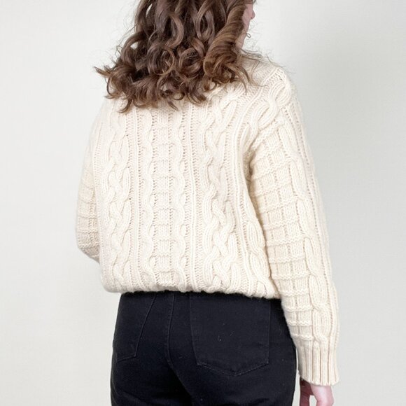 Vintage Irish Aran Fisherman Sweater Cable Knit Ireland Old Money Quiet Luxury - Picture 4 of 8